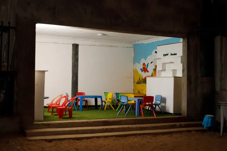 Indoor kids room, wide view