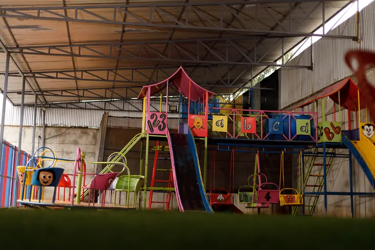 Wide view of the play area
