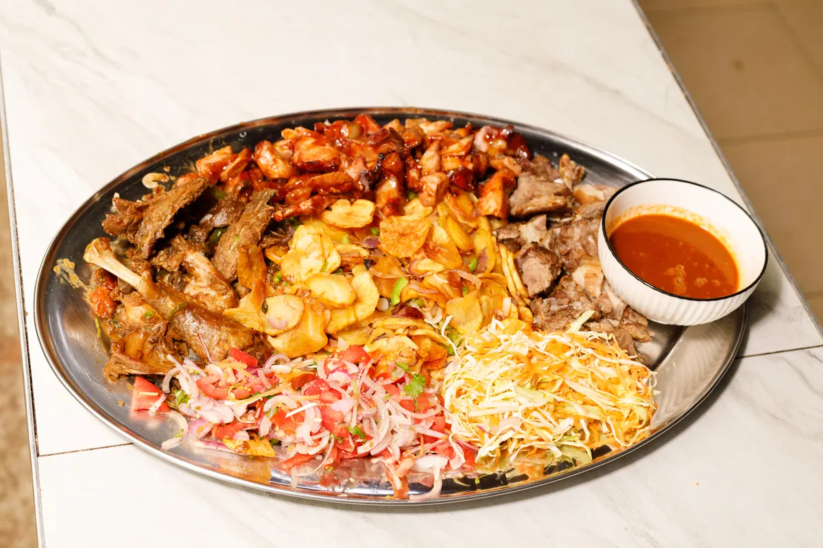 Mixed grill platter fresh off the fire