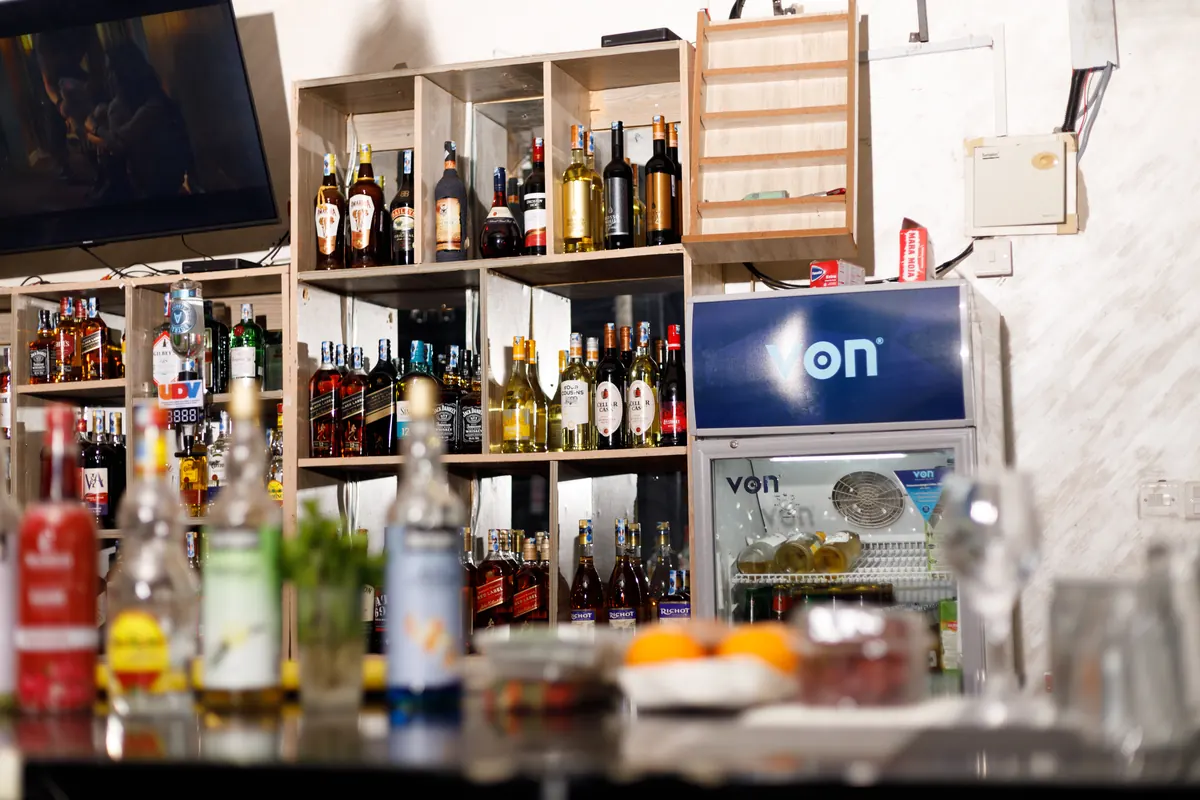 Fully stocked spirits bar